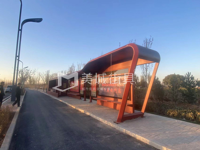 2022.10.12美城街具供應忻州第4、5、6車公交站臺發貨及安裝實景